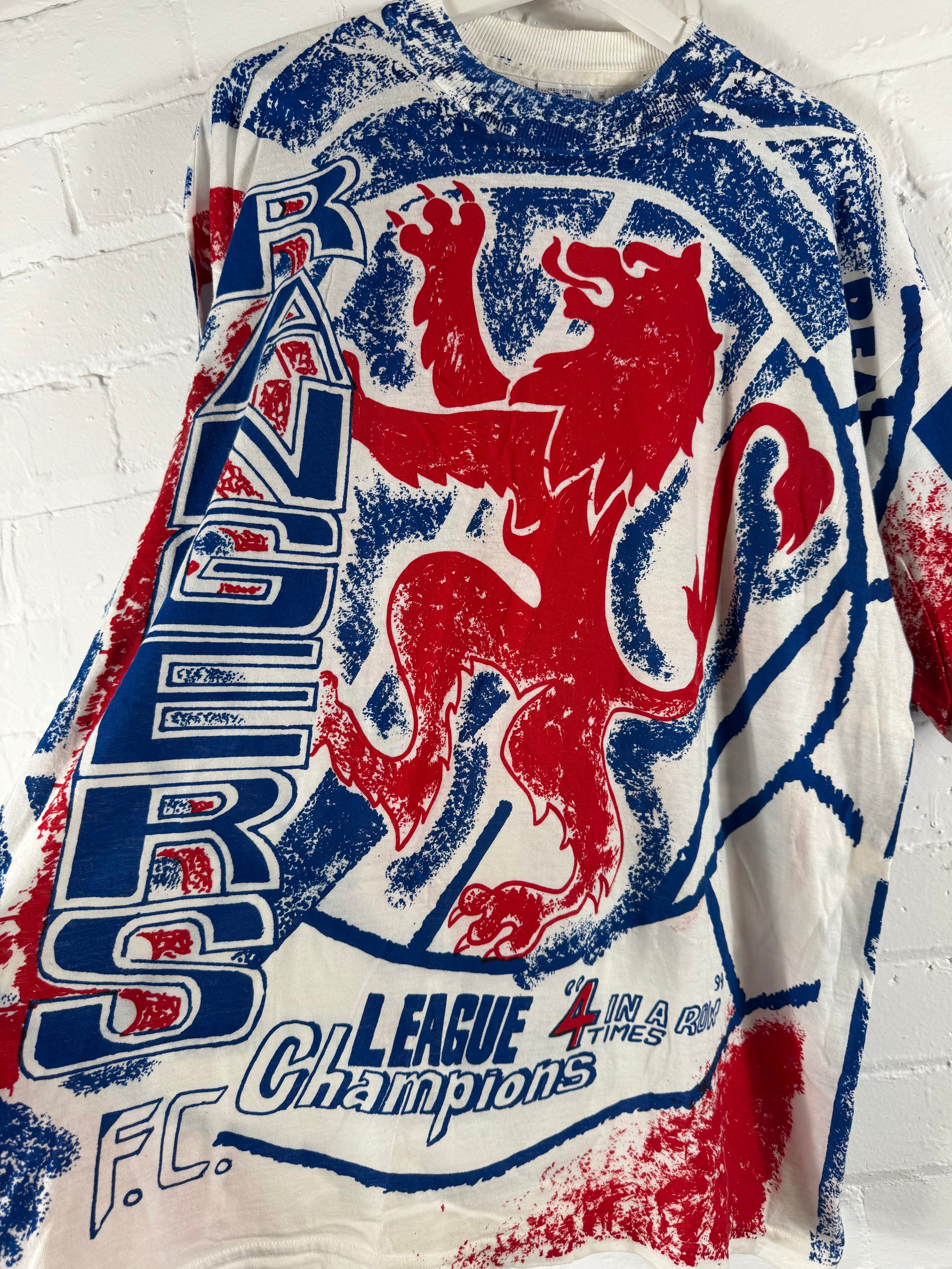 90s Rangers football t shirt Sierra Teez XXL