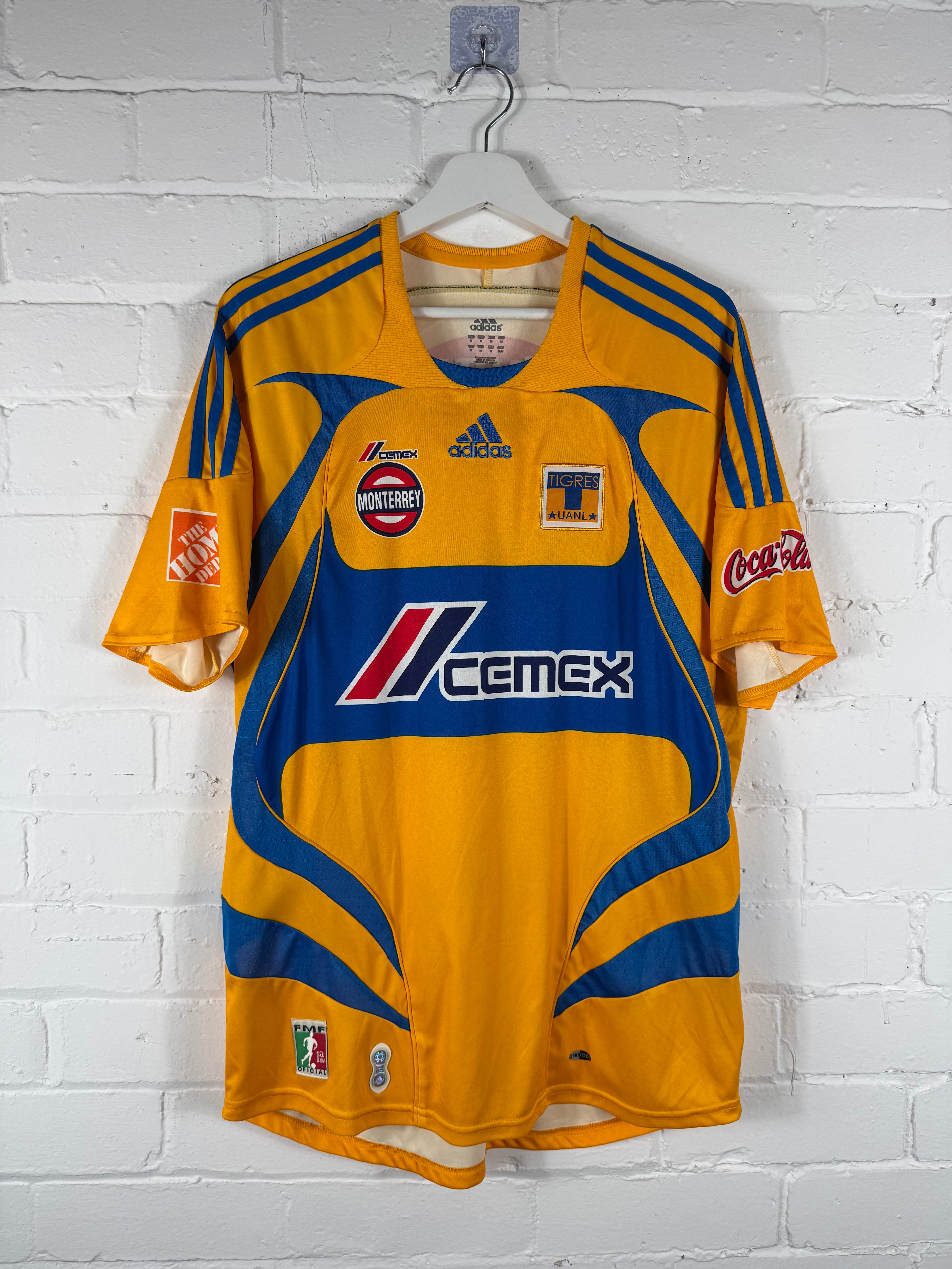 2007 / 08 Tigres UANL Home Adidas Medium Football Shirt Molina 43 Player Spec