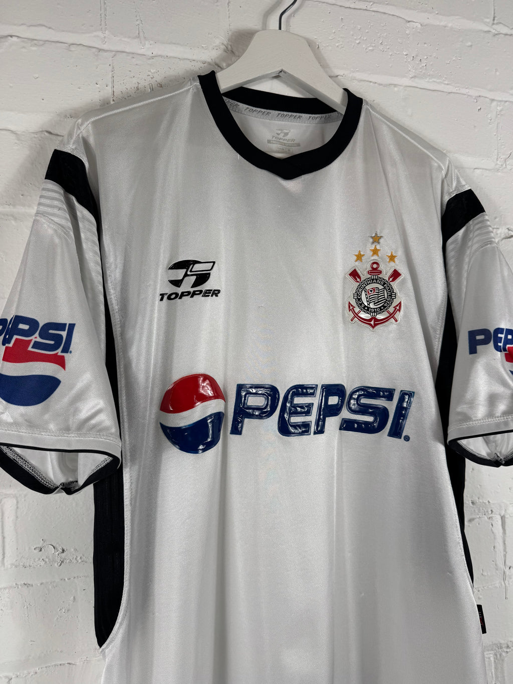 2002 Corinthians Home Topper Large Football Shirt 7