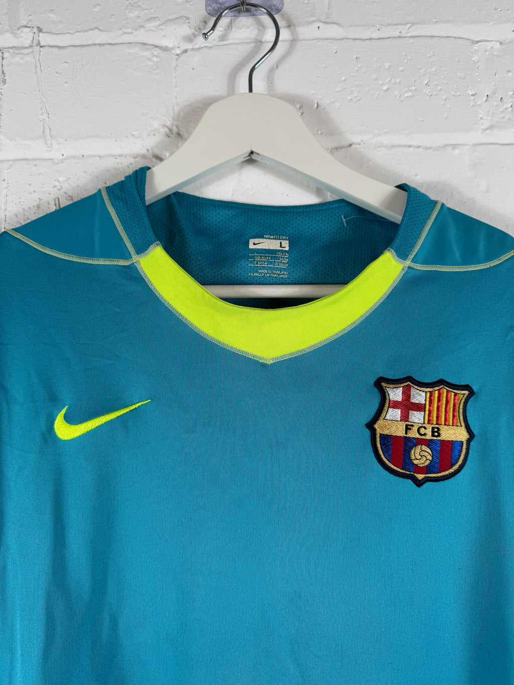2007 - 08 FC Barcelona training football shirt Nike Large player issued long sleeves