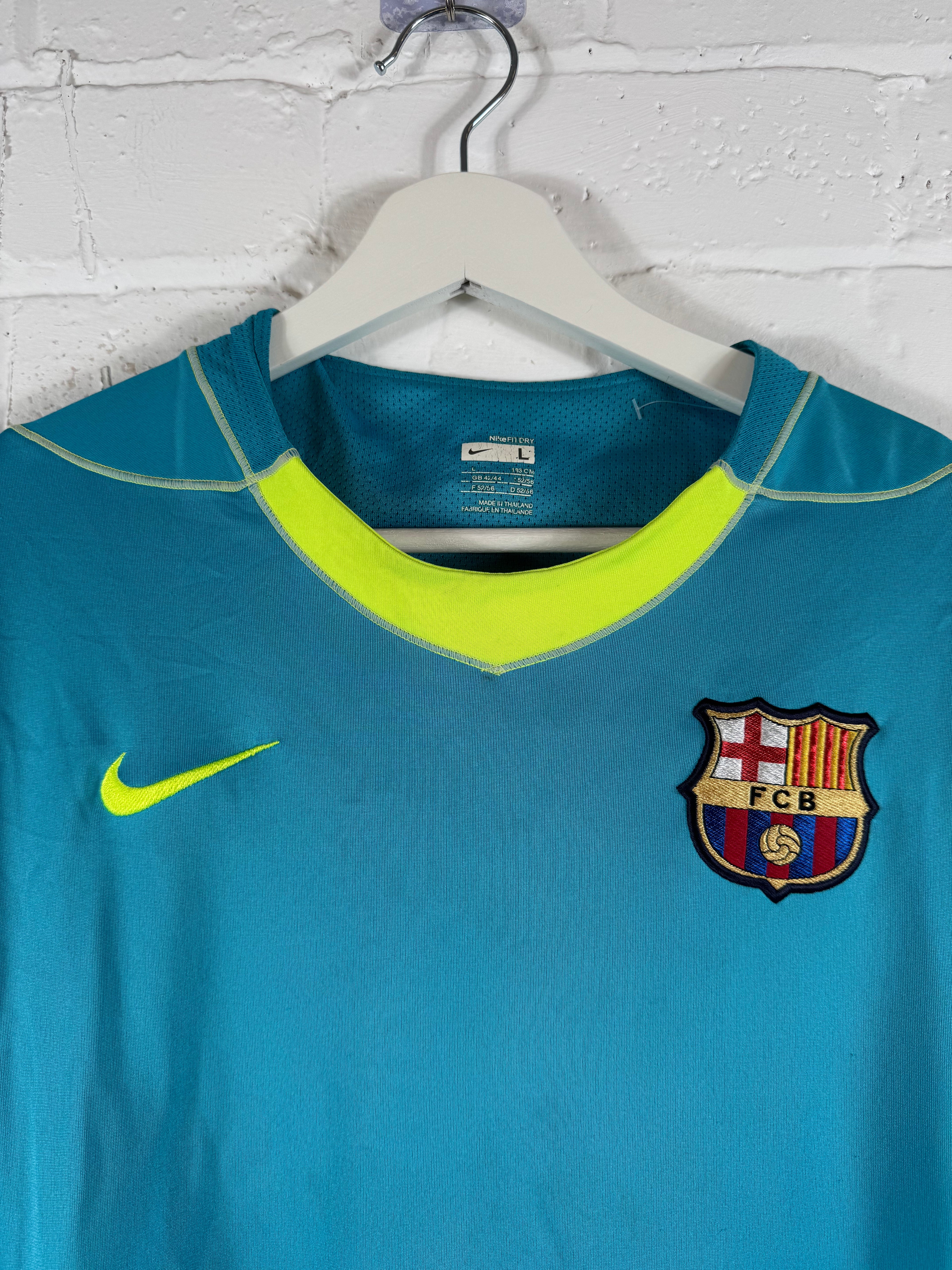 2007 - 08 FC Barcelona training football shirt Nike Large player issued long sleeves
