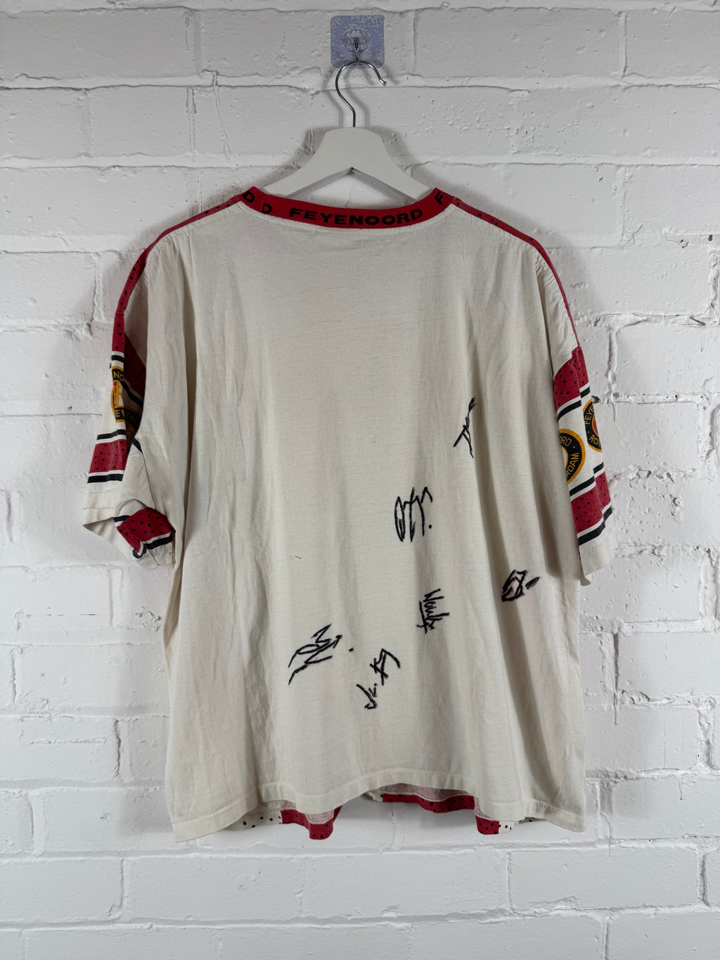 90s Feyenoord football t shirt medium signed