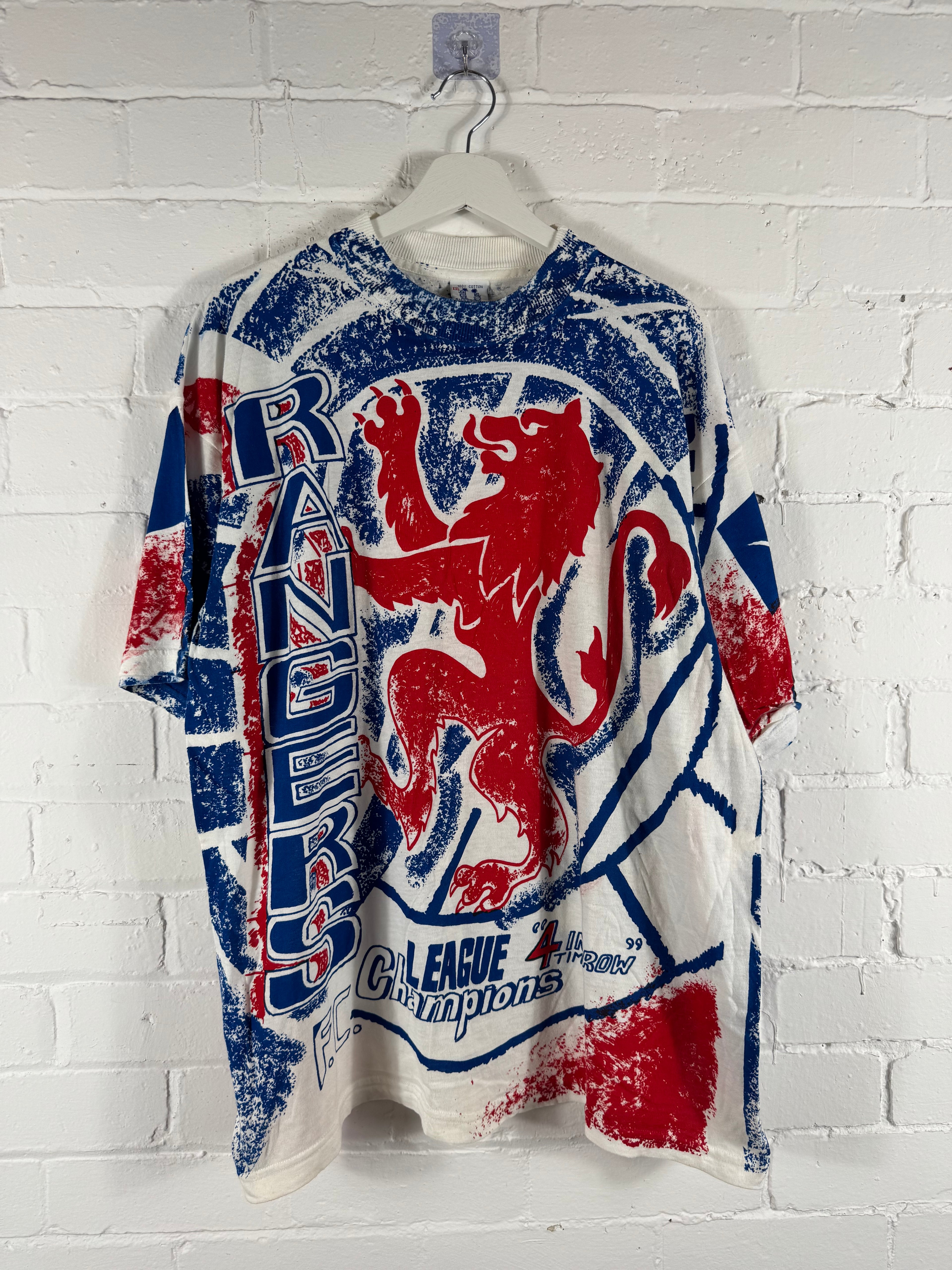 90s Rangers football t shirt Sierra Teez XXL