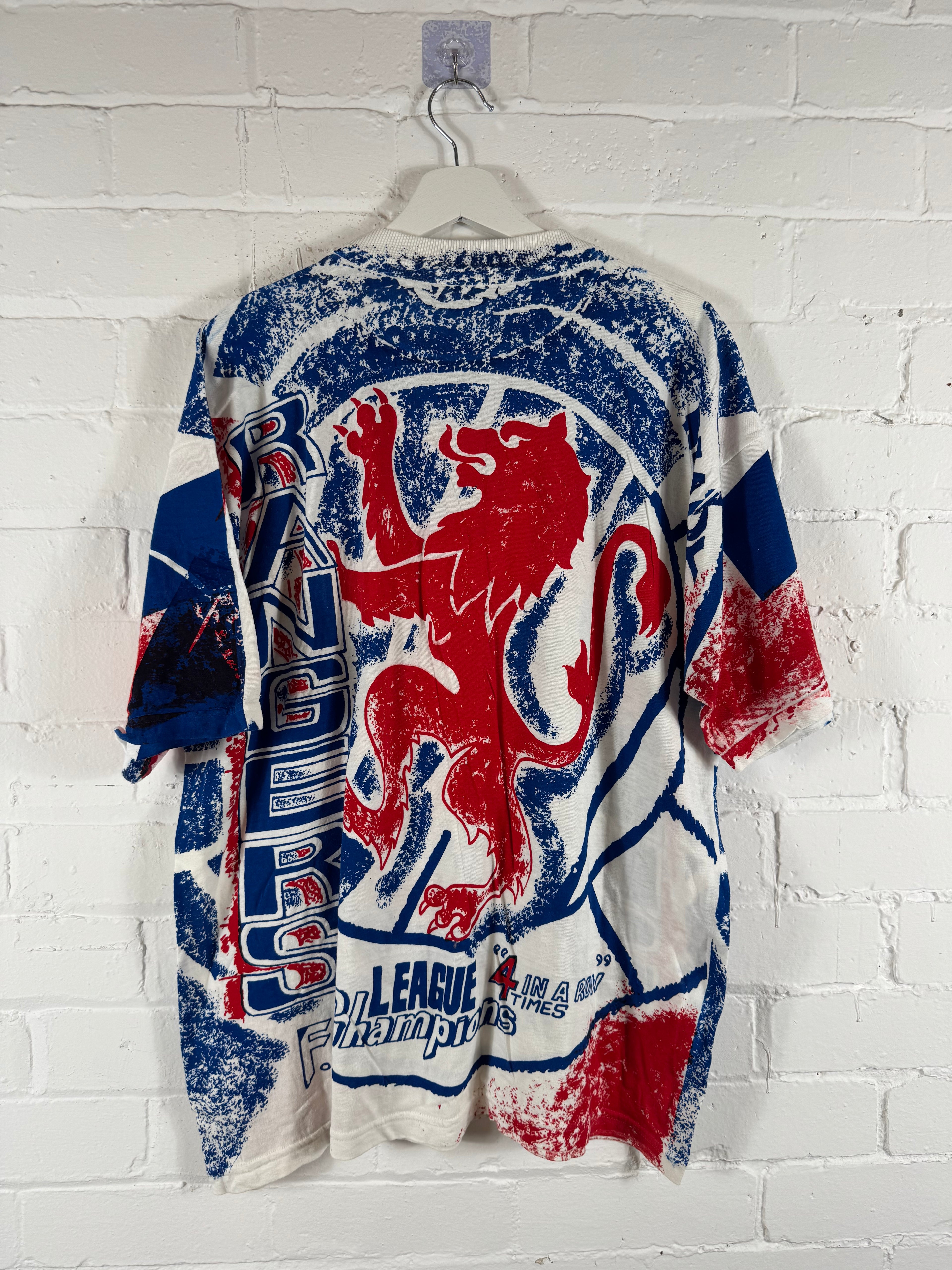 90s Rangers football t shirt Sierra Teez XXL