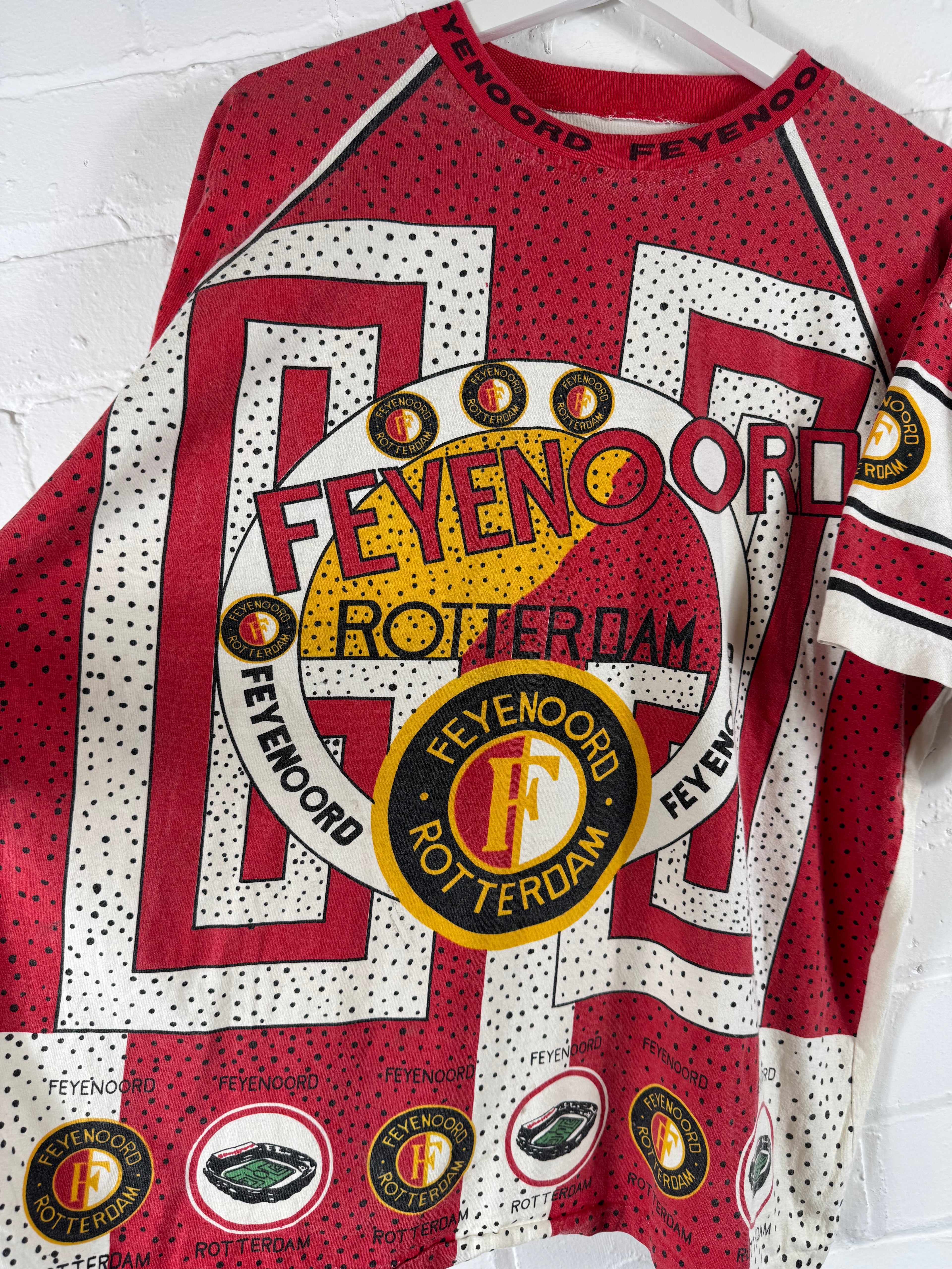 90s Feyenoord football t shirt medium signed