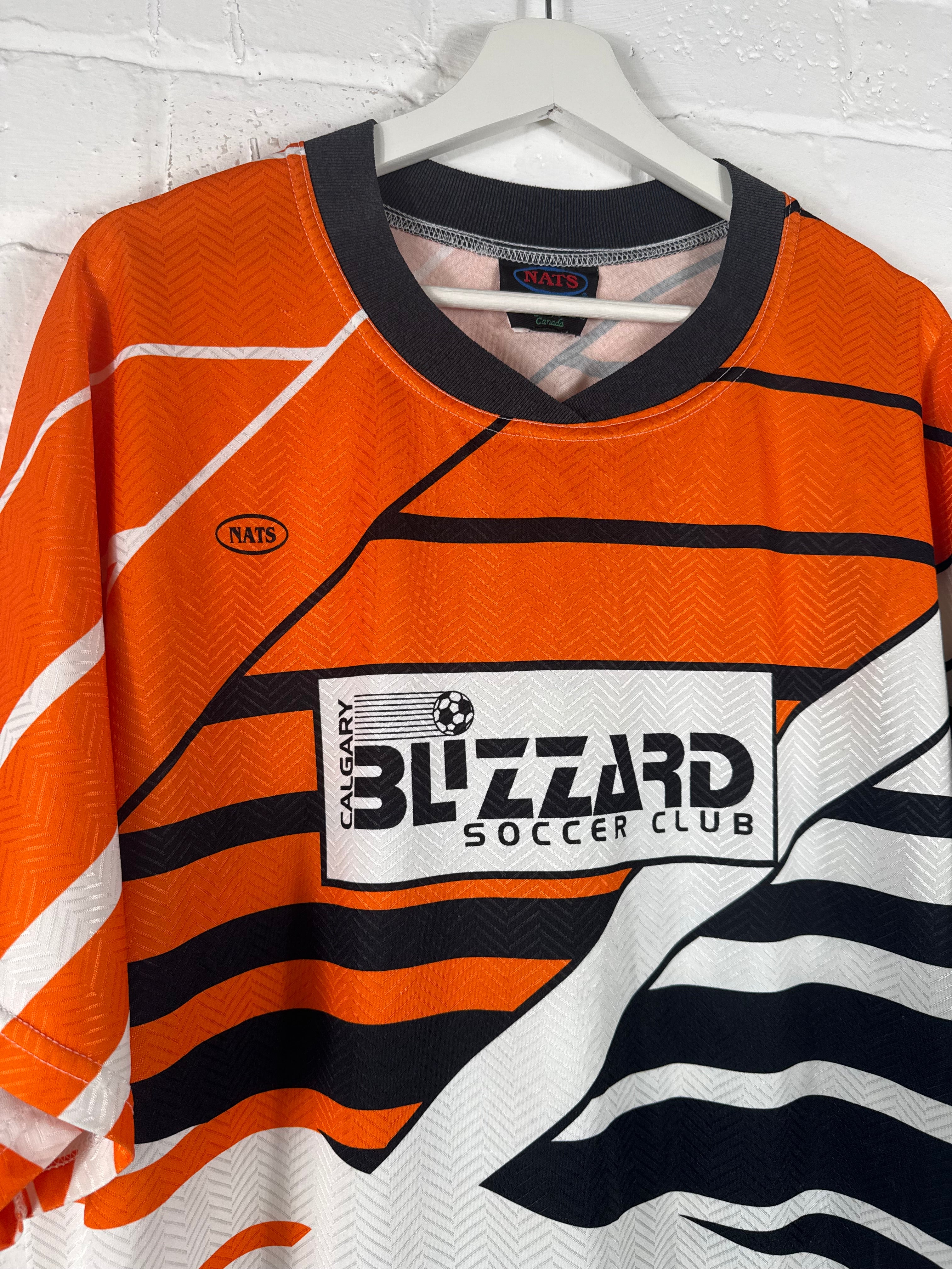 90s Calgary Blizzard Home Nats XL Football Shirt Match Worn / Issue