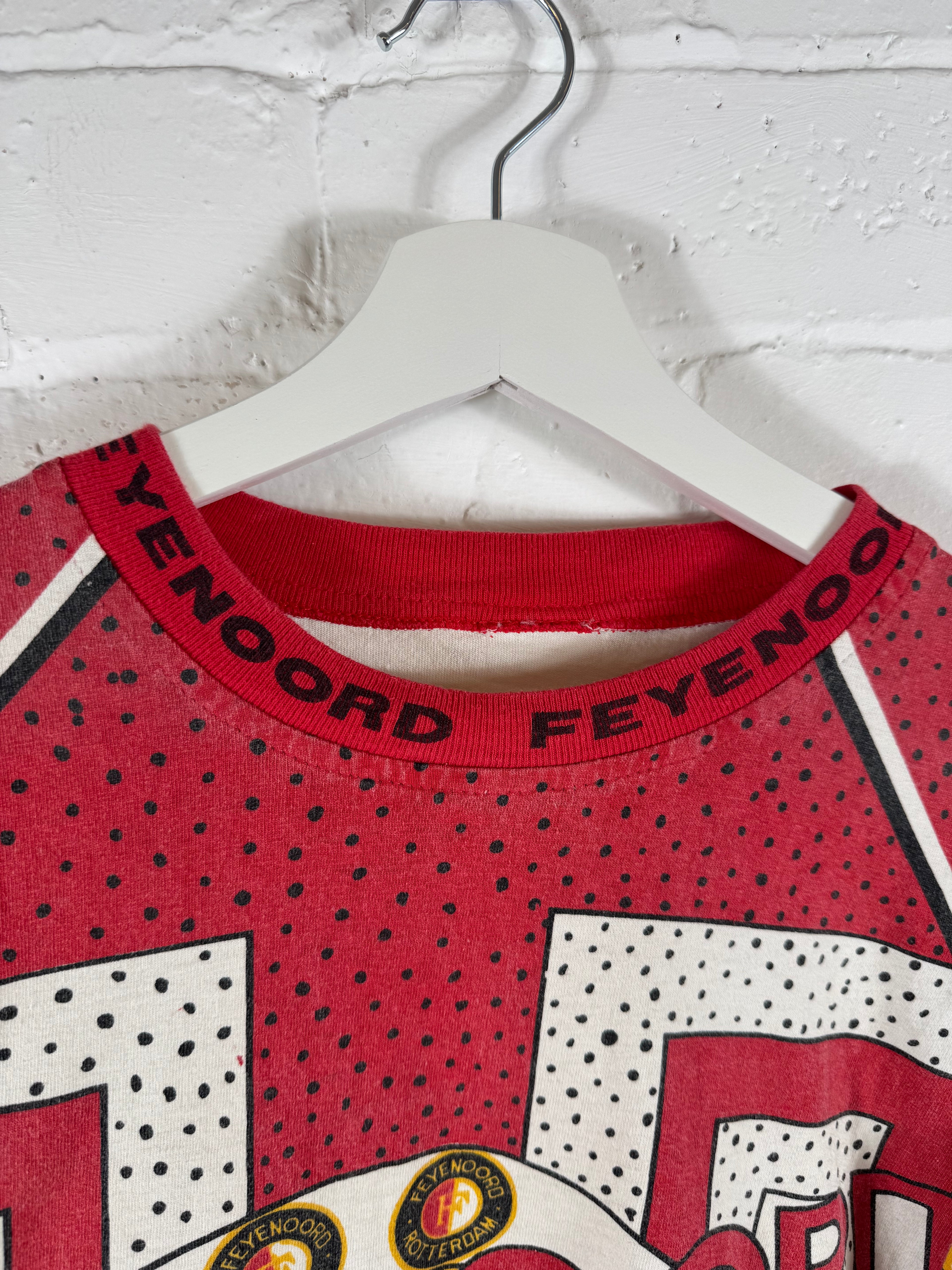 90s Feyenoord football t shirt medium signed